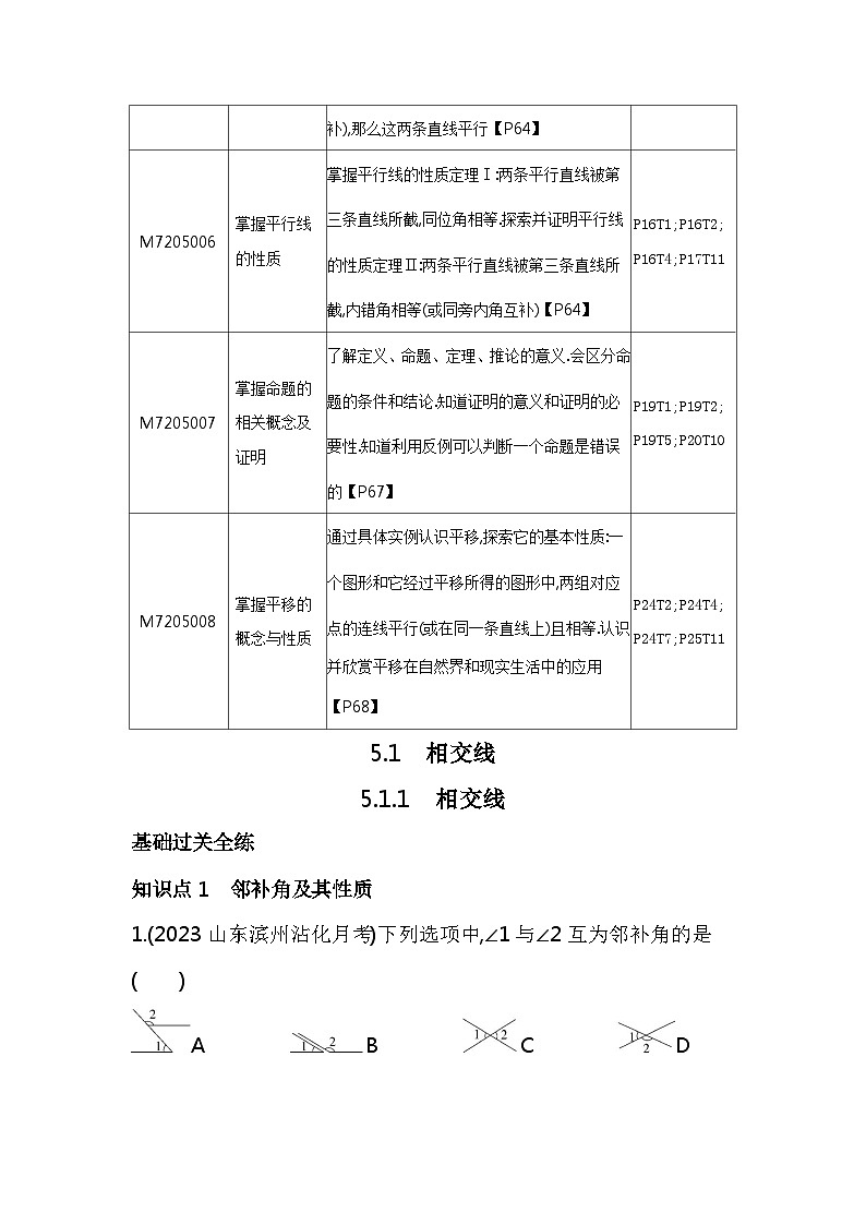 5.1.1　相交线——2024年人教版数学七年级下册精品同步练习第2页
