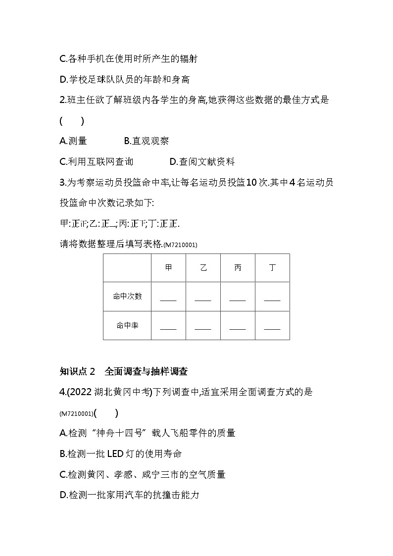 10.1　统计调查——2024年人教版数学七年级下册精品同步练习第2页