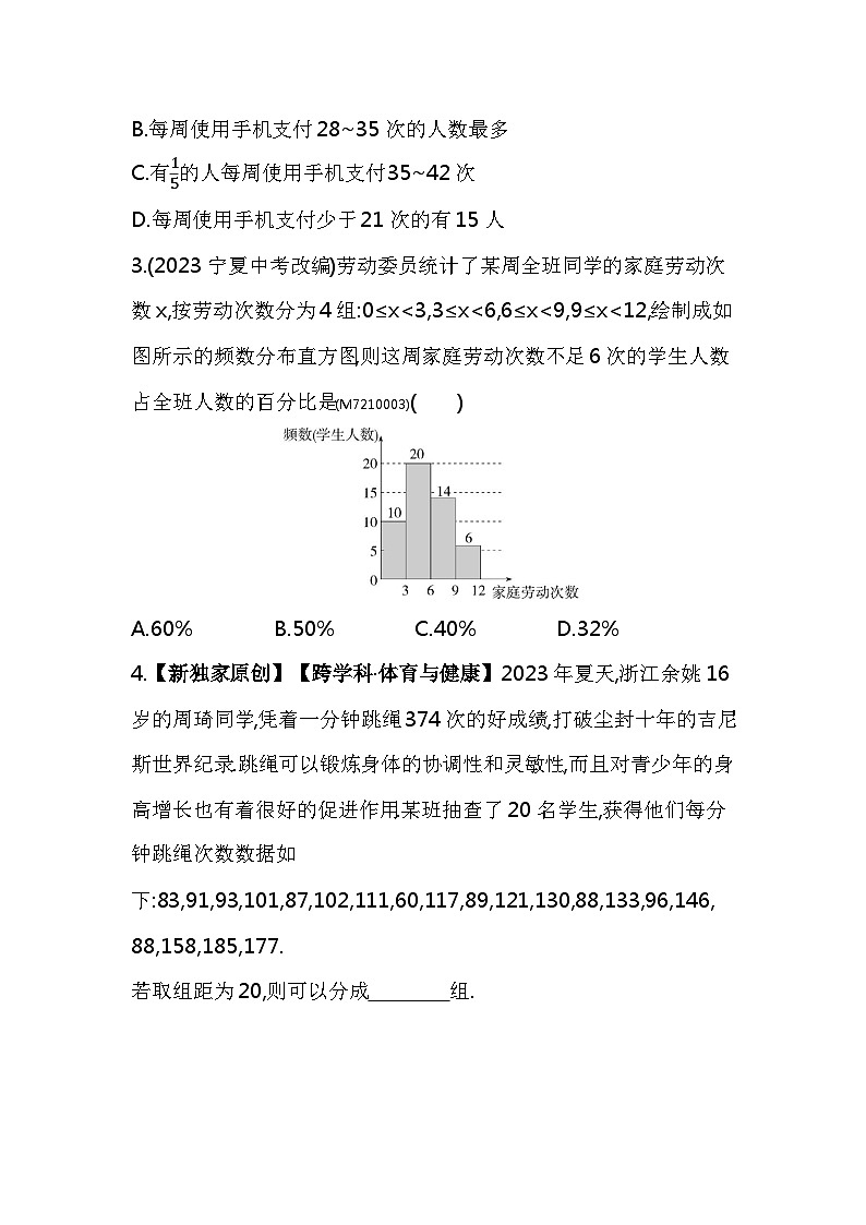 10.2　直方图——2024年人教版数学七年级下册精品同步练习第2页