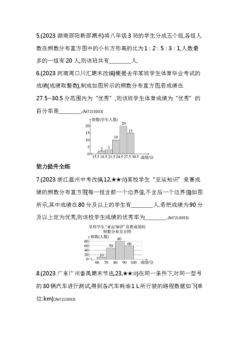 10.2　直方图——2024年人教版数学七年级下册精品同步练习第3页