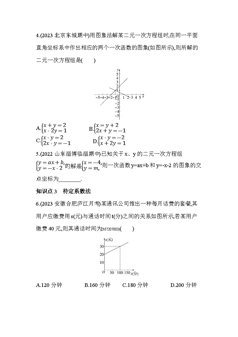 7.4　二元一次方程与一次函数——2024年鲁教版数学七年级下册精品同步练习第2页