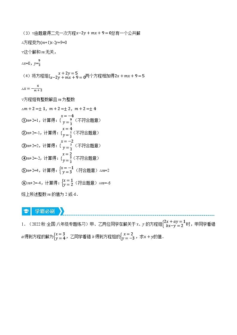 专题10.2 解二元一次方程组的应用（压轴题专项讲练）（苏科版）（原卷版）第2页