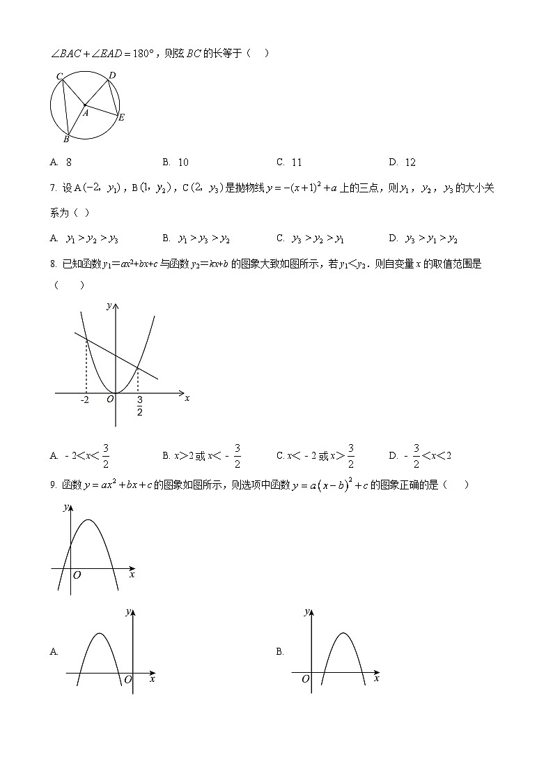 精品解析：内蒙古自治区乌兰察布市集宁区集宁区亿利东方学校2021-2022学年九年级上学期期末数学试题（原卷版）第2页
