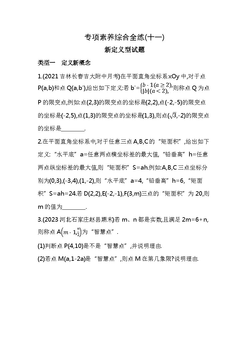 11-专项素养综合全练(十一)新定义型试题——2024年人教版数学七年级下册精品同步练习第1页