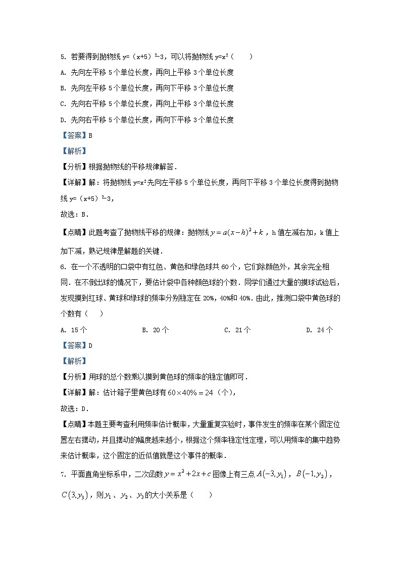 2022-2023学年湖北省武汉市黄陂区九年级上学期数学期末试题及答案第3页