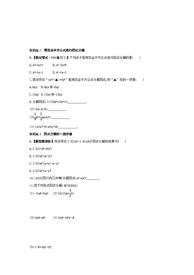 3.3　公式法——2024年湘教版数学七年级下册精品同步练习第2页