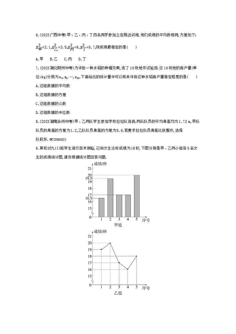 6.2　方差——2024年湘教版数学七年级下册精品同步练习02