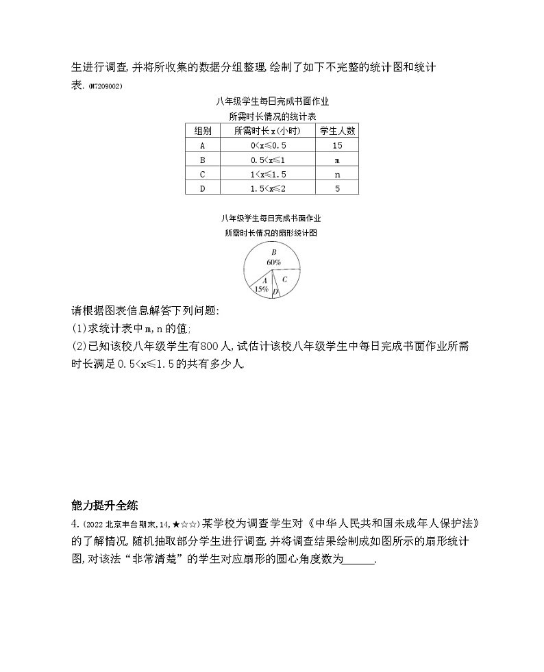 9.3 数据的表示--扇形统计图 9.4 用计算机绘制统计图——2024年北京课改版数学七年级下册精品同步练习02