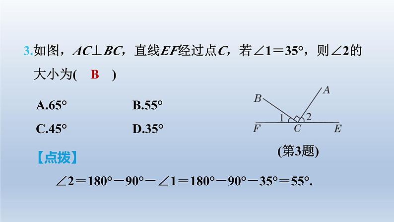 2024七下数学第二章相交线与平行线1两条直线的位置关系测素质两条直线的位置关系课件（北师大版）05