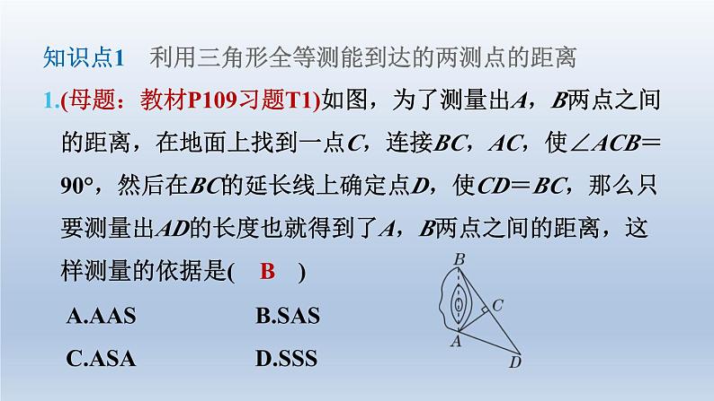 2024七下数学第四章三角形5利用三角形全等测距离课件（北师大版）第4页