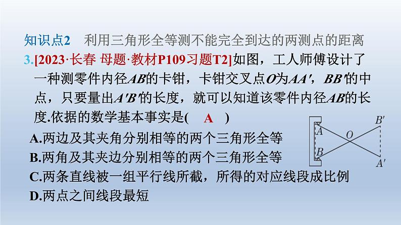 2024七下数学第四章三角形5利用三角形全等测距离课件（北师大版）第8页