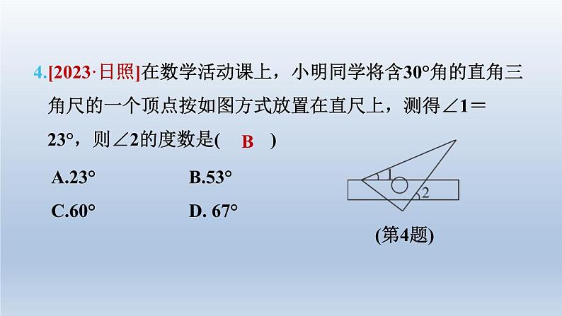 2024七下数学第四章三角形1认识三角形测素质与三角形有关的线段和角课件（北师大版）06