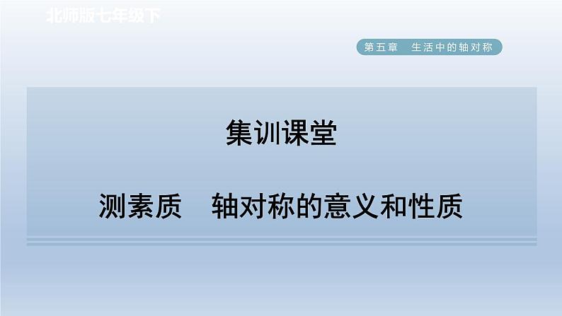 2024七下数学第五章生活中的轴对称2探索轴对称的性质测素质轴对称的意义和性质课件（北师大版）01