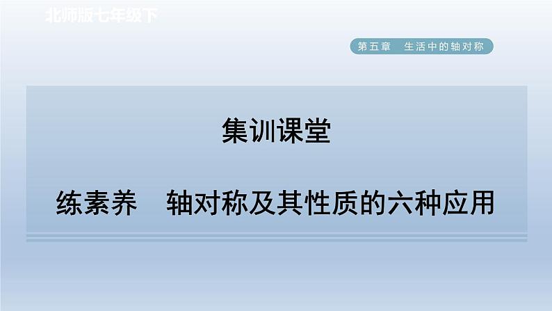 2024七下数学第五章生活中的轴对称2探索轴对称的性质练素养轴对称及其性质的六种应用课件（北师大版）第1页