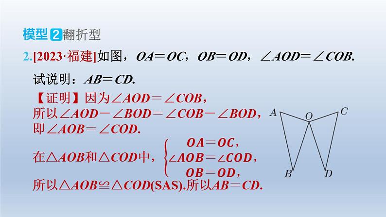 2024七下数学极速提分法第7招全等三角形的四种基本模型课件（北师大版）第5页