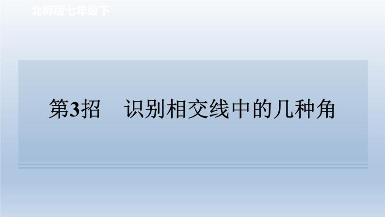 2024七下数学极速提分法第3招识别相交线中的几种角课件（北师大版）01