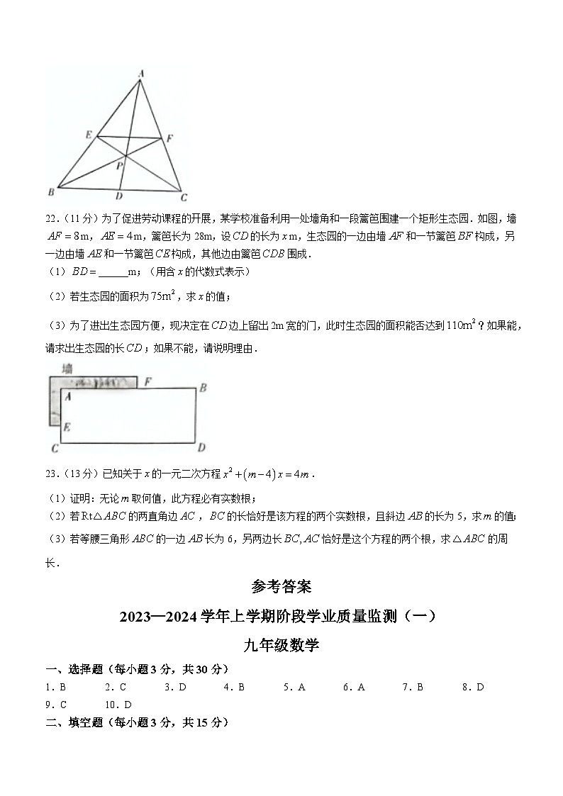 河南省洛阳市宜阳县2023-2024学年九年级上学期第一次月考数学试题第3页