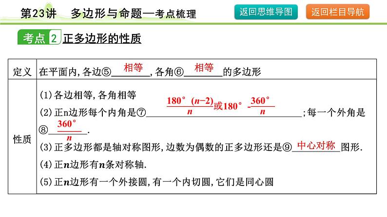 第23讲 多边形与命题课件---2024年中考数学一轮复习06