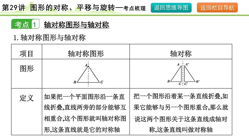 第29讲 图形的对称、平移与旋转课件---2024年中考数学一轮复习05