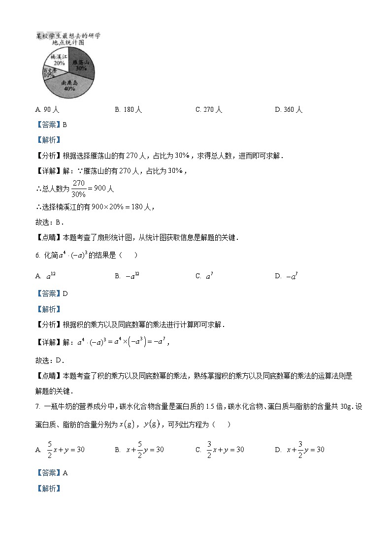 2023年浙江省温州市中考数学真题（含解析）第3页