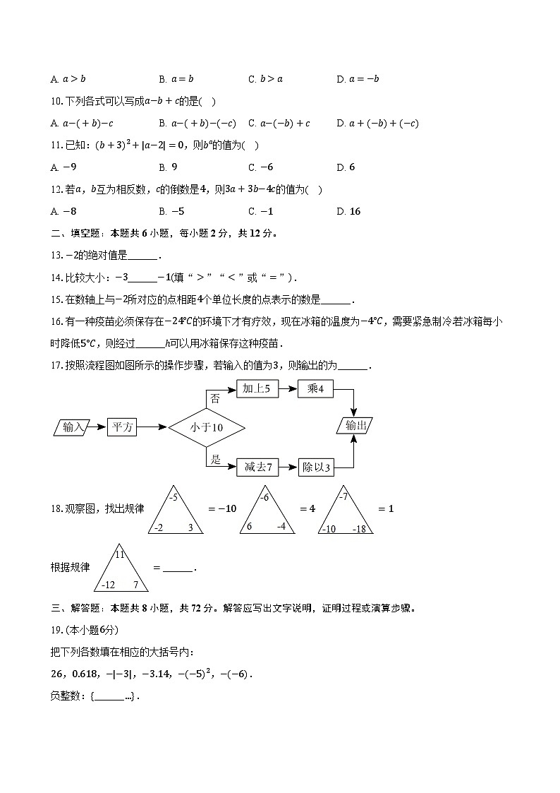 2023-2024学年广西南宁市西乡塘区北湖北路学校七年级（上）月考数学试卷（10月份）（含解析）02