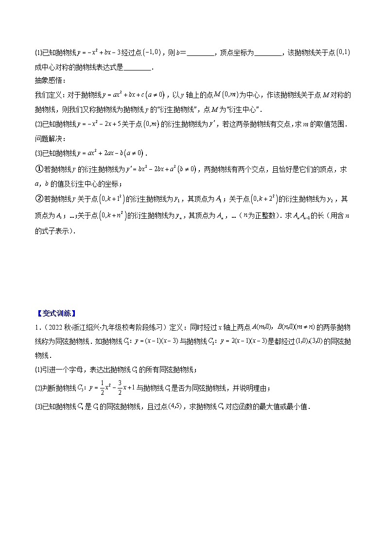 专题20 新定义型二次函数问题（重点突围）(原卷版)第2页