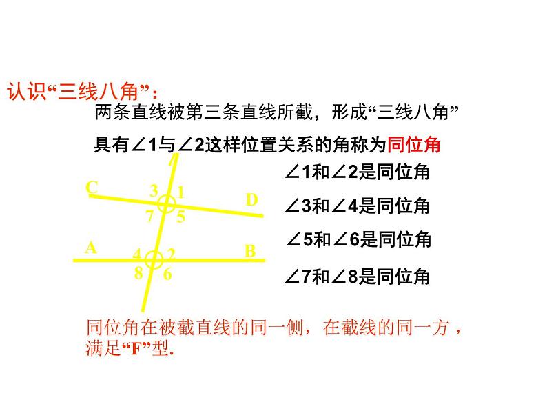 2.2.1 利用同位角判定直线平行及平行公理 北师大版数学七年级下册课件第6页