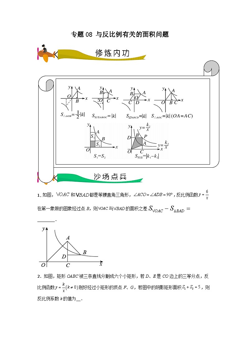 专题08 与反比例有关的面积问题- 2024年中考数学压轴专题重难点突破01