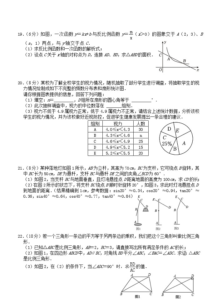 2024年浙江省台州市书生中学中考数学一模试卷第3页