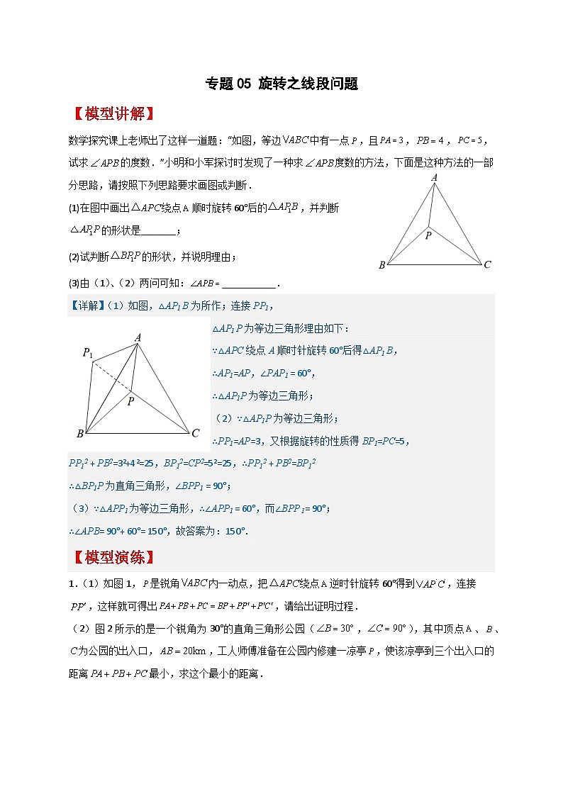 专题05 旋转之线段问题（原卷版）第1页
