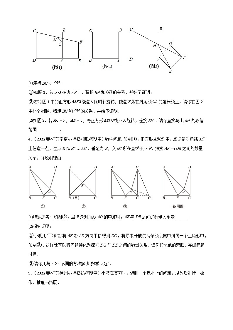 难点特训（二）和正方形有关的压轴大题-【微专题】2022-2023学年八年级数学下册常考点微专题提分精练（苏科版）02