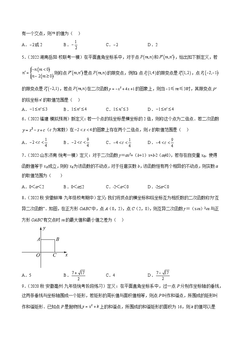 专题05 二次函数的新定义问题专训-2023-2024学年九年级数学上册重难点高分突破（浙教版）02