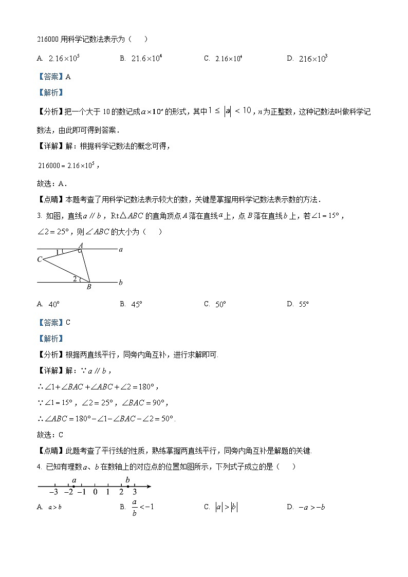 精品解析：2024年江苏省苏州市中考数学模拟试题（解析版）第2页