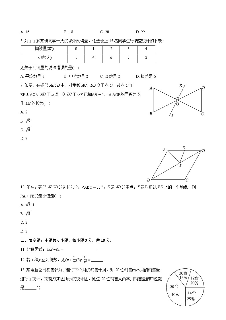 2023-2024学年山东省烟台市龙口市八年级（上）期末数学试卷（五四学制）(含详细答案解析)第2页
