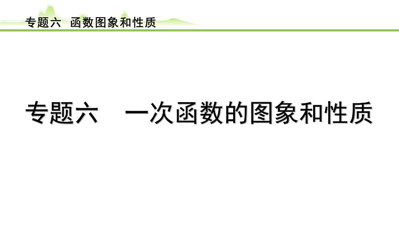 专题六 函数图象和性质课件---2024年中考数学一轮复习01