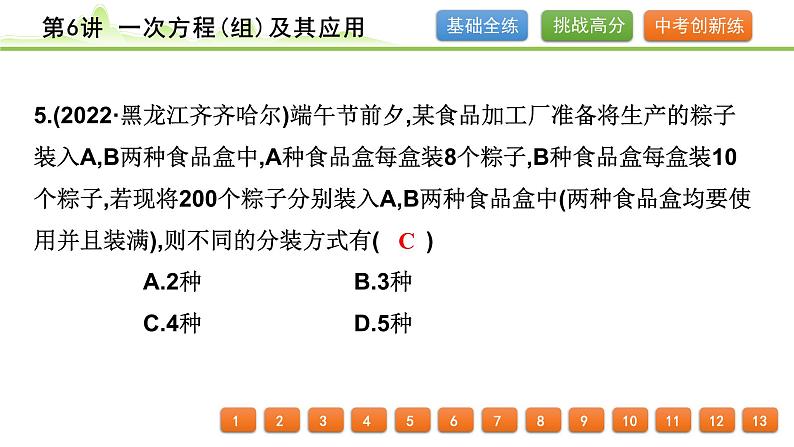 第6讲 一次方程(组)及其应用课件---2024年中考数学一轮复习06