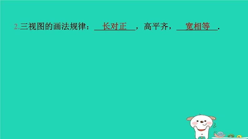 安徽专版2024春九年级数学下册第25章投影与视图25.2三视图第1课时三视图作业课件新版沪科版第3页