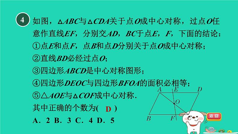 2024春九年级数学下册第24章圆24.1旋转3中心对称图形作业课件新版沪科版06