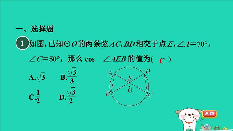 2024春九年级数学下册第24章圆练素养1用三角函数解圆中的计算问题作业课件新版沪科版第3页