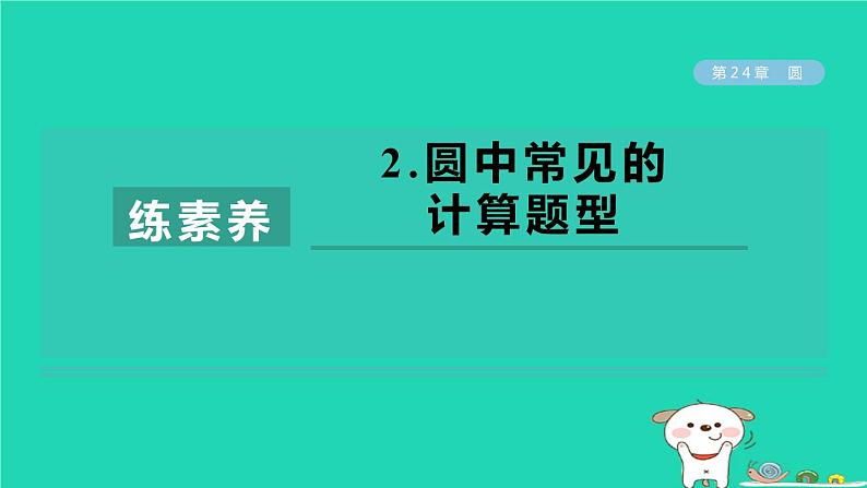 2024春九年级数学下册第24章圆练素养2圆中常见的计算题型作业课件新版沪科版01