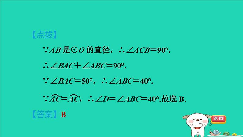 2024春九年级数学下册第24章圆24.3圆周角2圆周角和直径的关系作业课件新版沪科版04