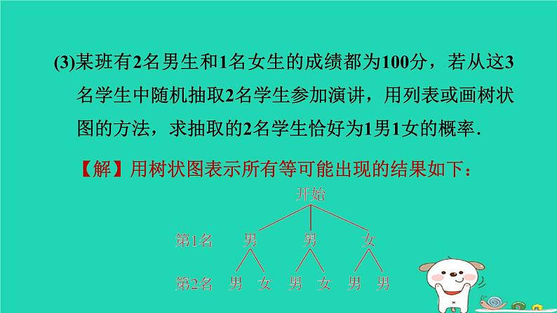 2024春九年级数学下册第26章概率初步练素养概率与其他知识的综合应用类型作业课件新版沪科版第7页