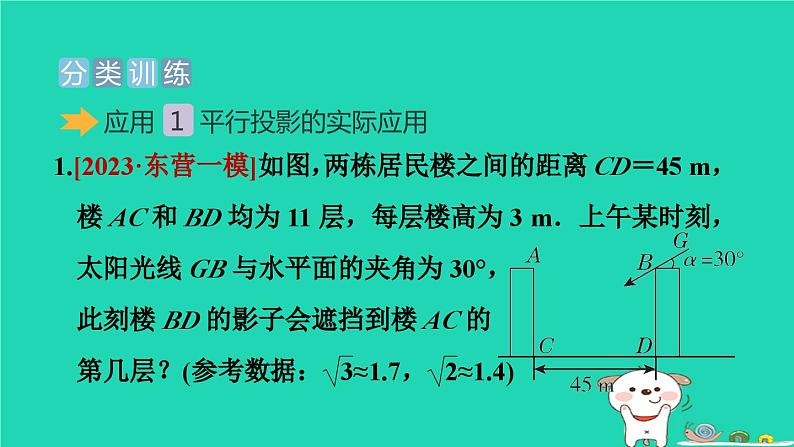 2024春九年级数学下册极速提分法第10招投影规律在实际问题中的应用作业课件新版沪科版02