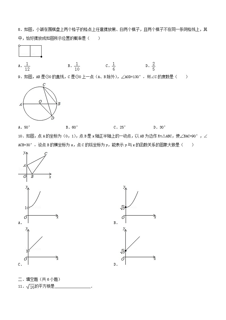 山东省2023-2024学年九年级下学期学业质量检测数学试题(含答案)第2页