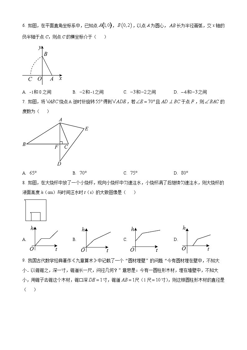 2023年浙江省台州市路桥区东方理想学校中考数学二模模拟试题（原卷版+解析版）02