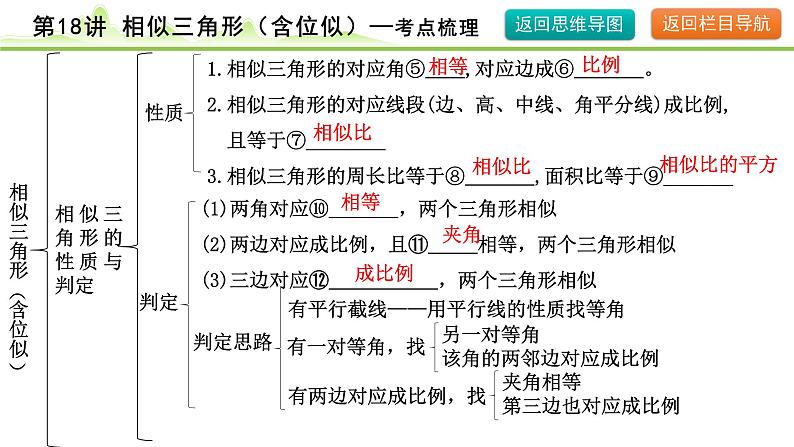 2024年中考数学复习课件---第18讲　相似三角形(含位似)08