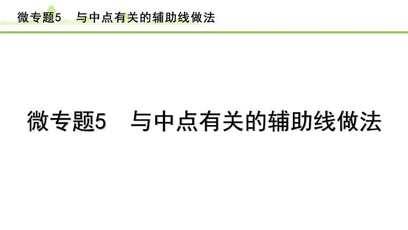 2024年中考数学复习课件---微专题5  与中点有关的辅助线做法01