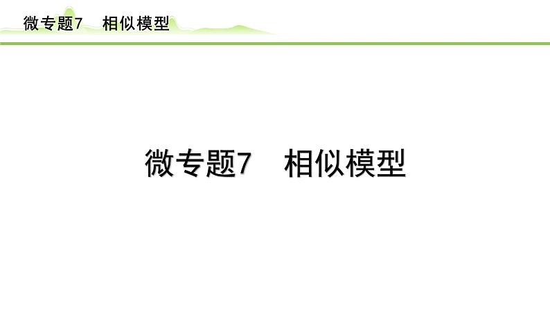 2024年中考数学复习课件---微专题7 相似模型第1页