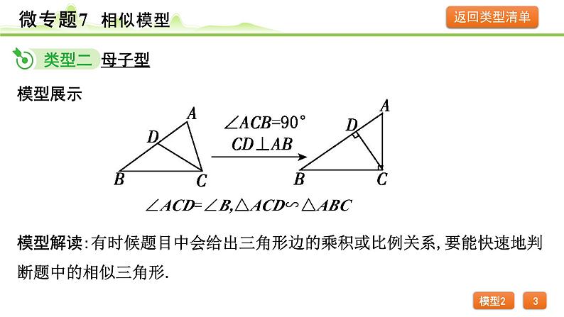 2024年中考数学复习课件---微专题7 相似模型第6页