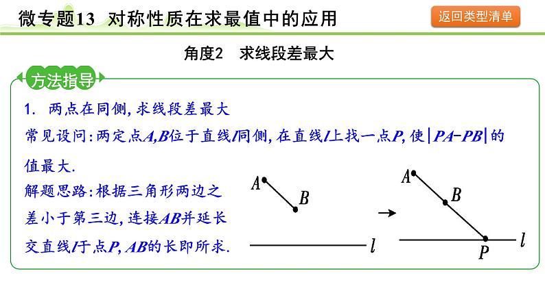 2024年中考数学复习课件---微专题13 对称性质在求最值中的应用（精练册）07